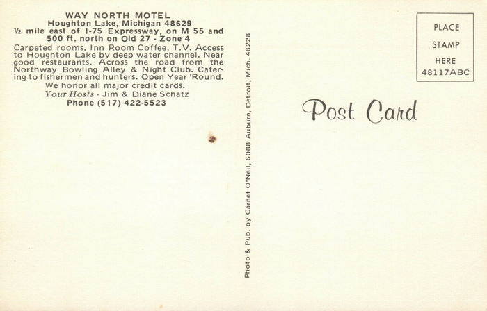 Nanci-K-Motel (Way North Motel and Cabins) - Old Postcard View (newer photo)